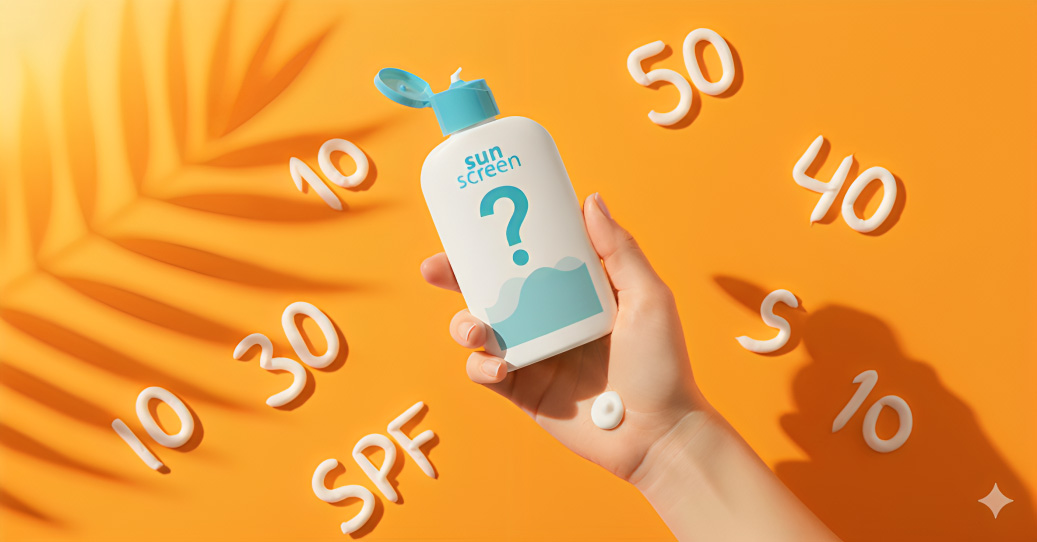 "Minimalist sunscreen bottles on beige background representing best sunscreens for 2025"